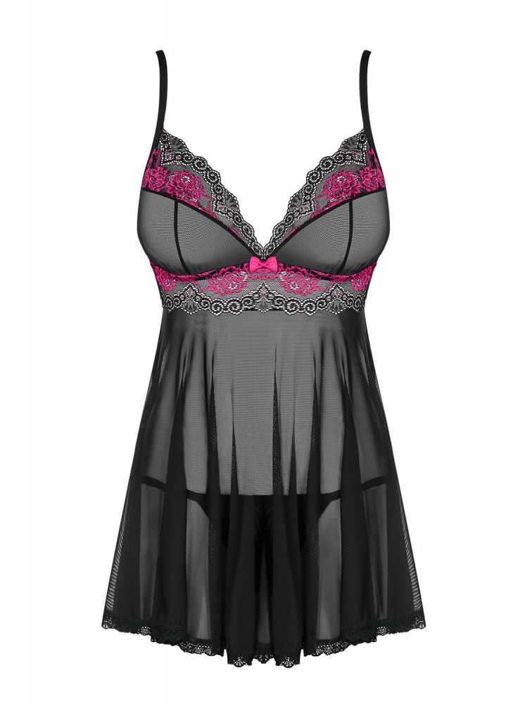 Tulia Babydoll & trusse - sort/pink