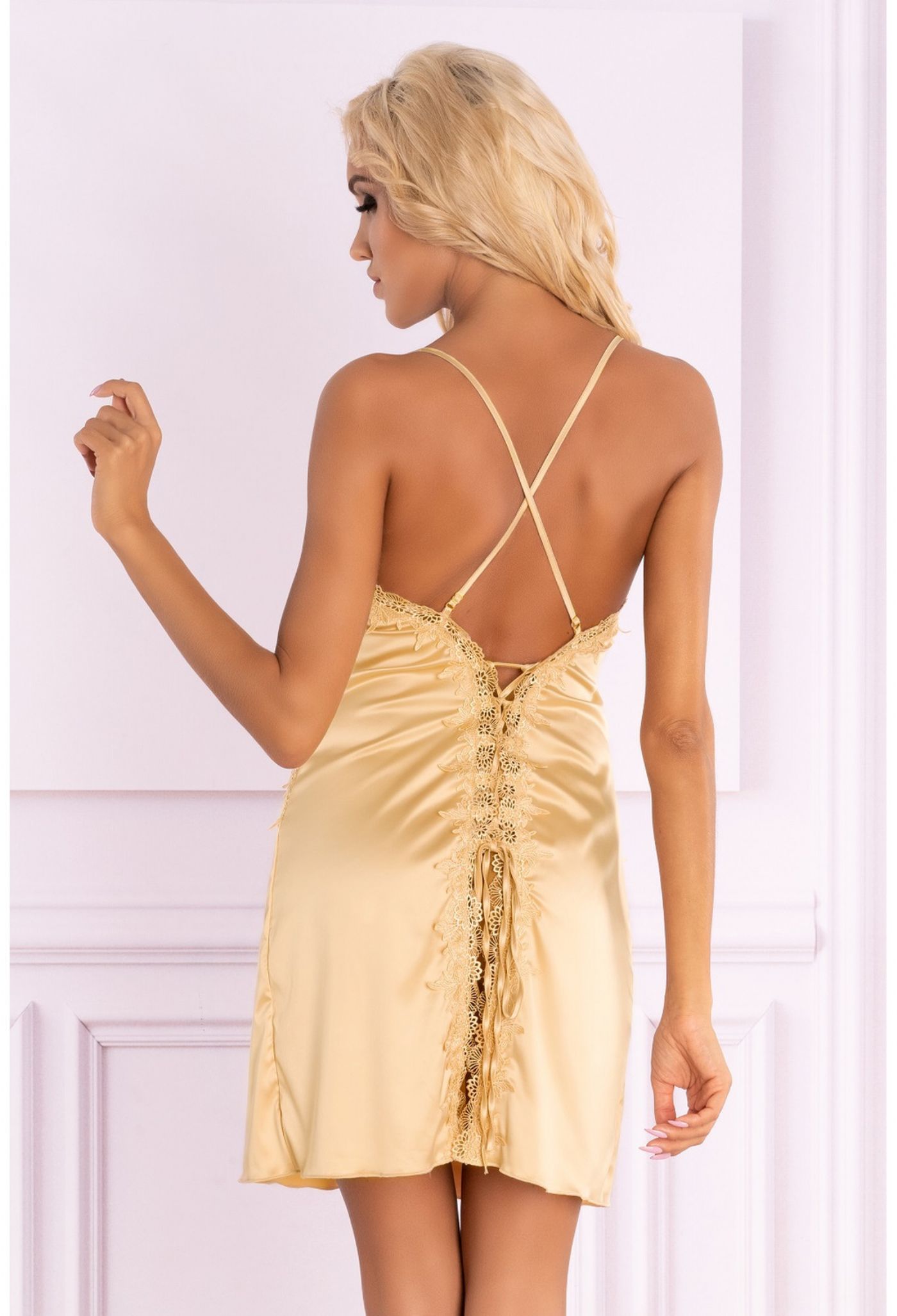 Raber Chemise & Thong - Guld