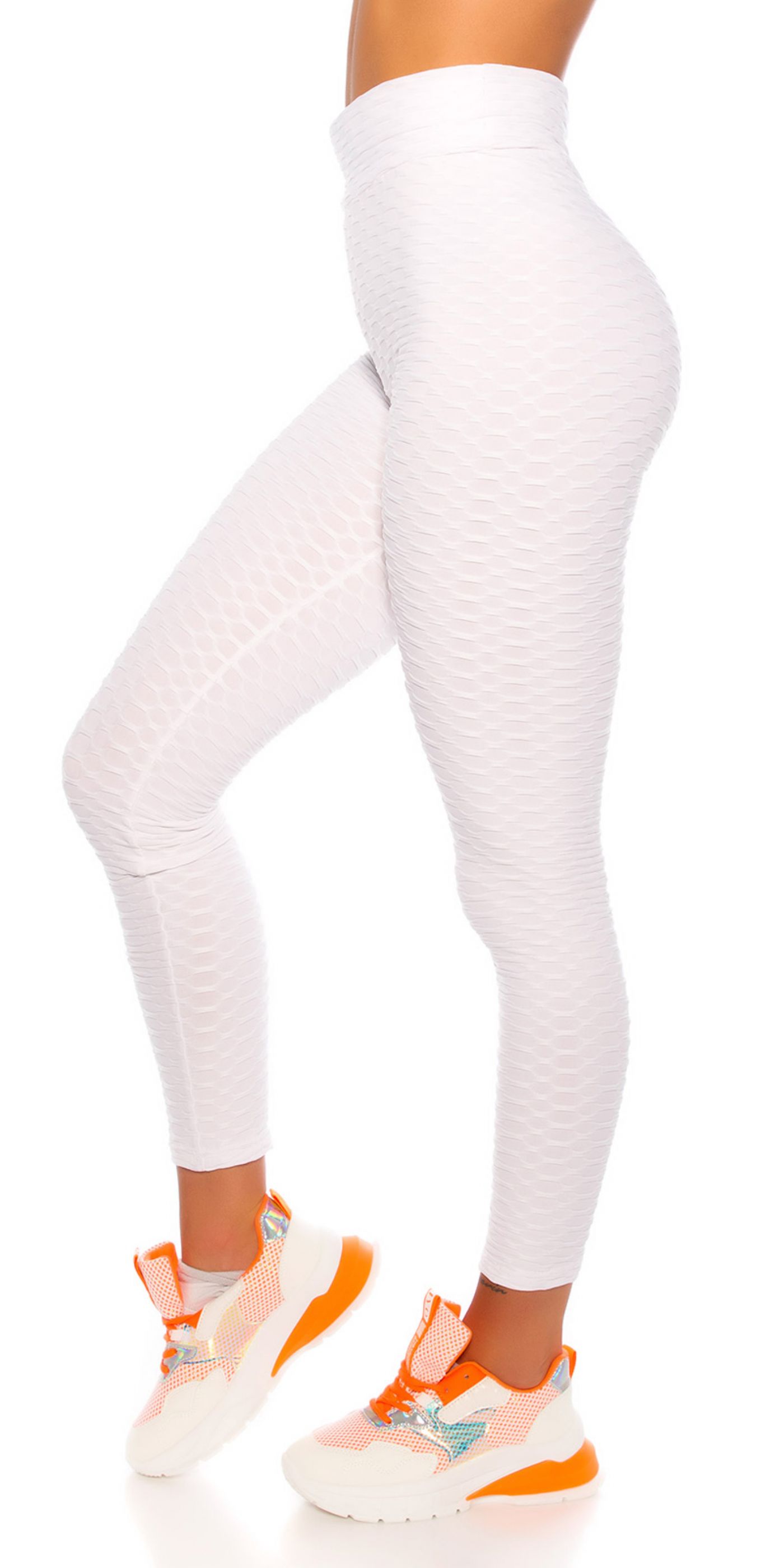 Hjtalje Push-up Leggings - hvid