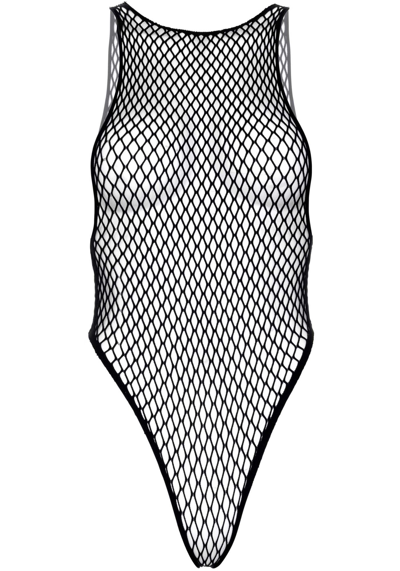 Net bodysuit - lukning i skridtet - sort (LA89314)