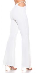 Bukser & Jeans - Hjtalje Bukser - Side Cut-outs - hvid
