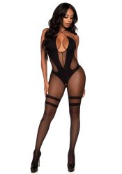 Keyhole halter bodystocking - bundls (LA89299)