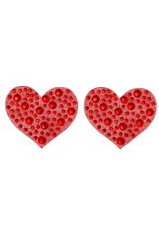 Rde Nipple Covers - med kvaster (CR-4626) - Nipple Covers - Amore Nipple Smykke klistermrke - hjerte