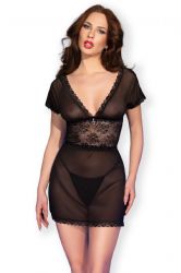 Babydolls - Gennemsigtig Babydoll inkl. trusse - sort (CR-4830)